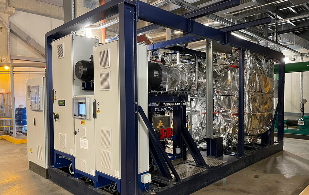 Installed HeatPower 300 ORC module inside Neo Group’s production facility